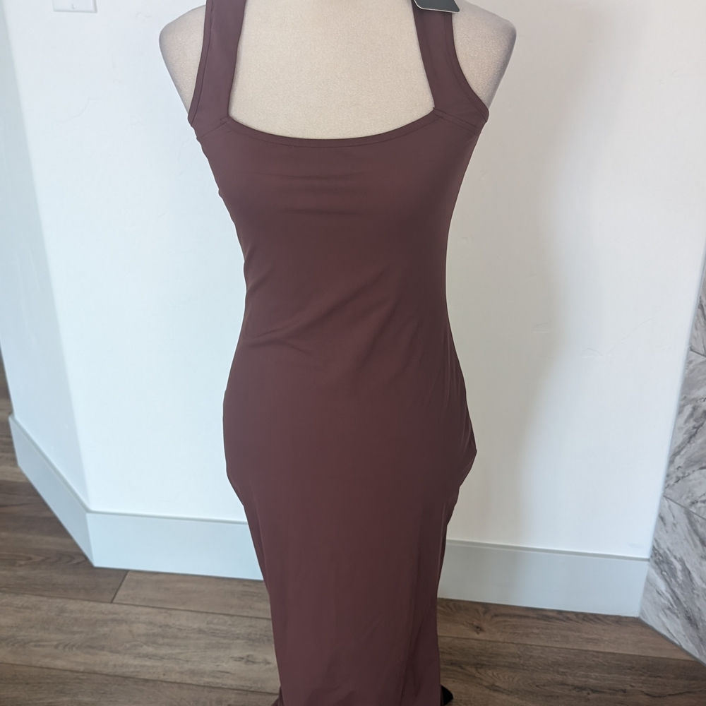 Chic Strapless Brown Dress